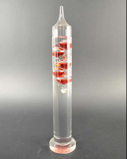 Galilei Thermometer 28 cm, Rot
