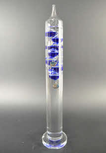 Galileo Thermometer 42 cm, Blauw