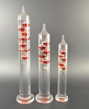 Galileo Thermometer 28 cm, Rood (rechts op foto)