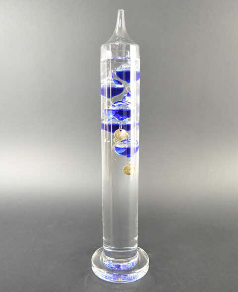 Galilei Thermometer 34 cm, Blau