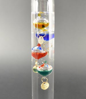 Galilei Thermometer 18 cm, bunt