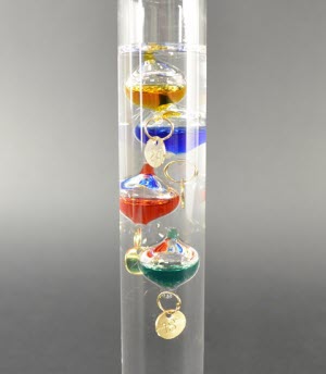 Galileo Thermometer 18 cm, bont