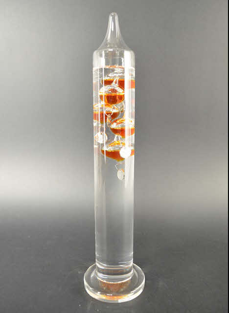 Galileo Thermometer 34 cm, Cognac