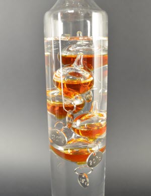 Galileo Thermometer 34 cm, Cognac