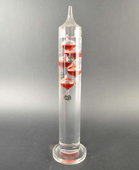 Galilei Thermometer 34 cm, Rot