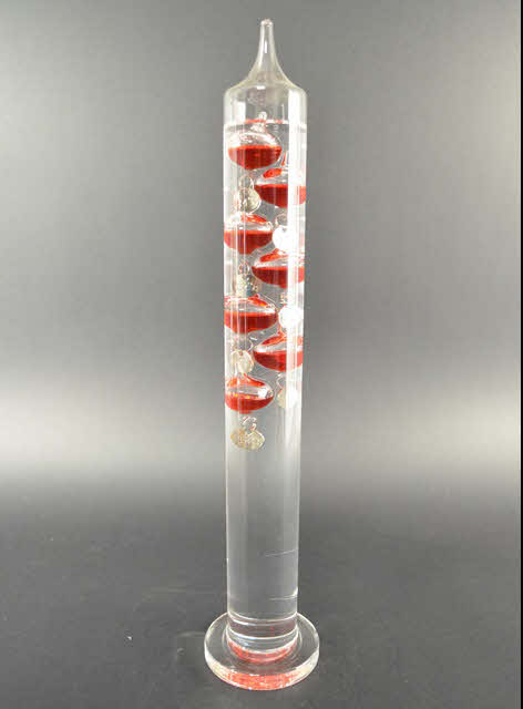 Galilei Thermometer 42 cm, Rot