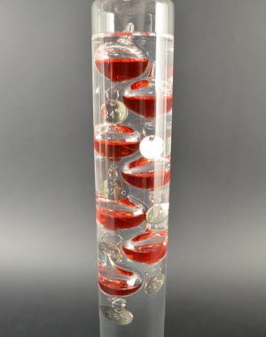 Galilei Thermometer 42 cm, Rot