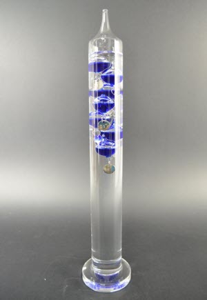 Galilei Thermometer 42 cm, Blau