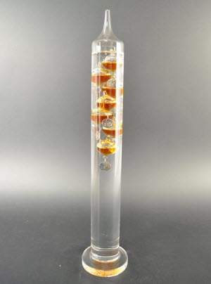 Galileo Thermometer 42 cm, Cognac