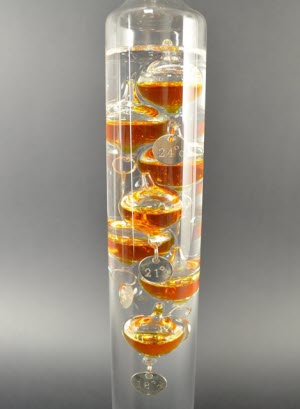 Galileo Thermometer 42 cm, Cognac