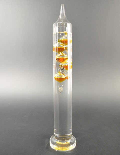 Galileo Thermometer 28 cm, Cognac