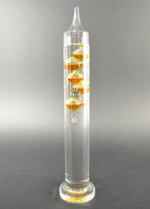 Galileo Thermometer 28 cm, Cognac