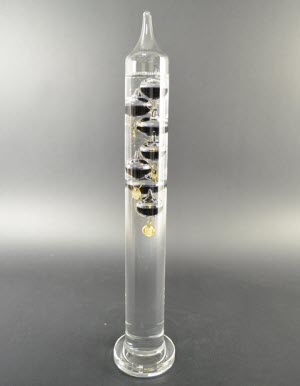 Galileo Thermometer 42 cm, Zwart