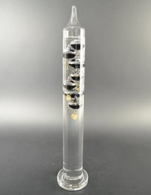 Galilei Thermometer 42 cm, Schwarz