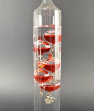 Galileo Thermometer 28 cm, Rood