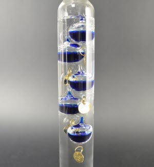 Galileo Thermometer 28 cm, Blauw