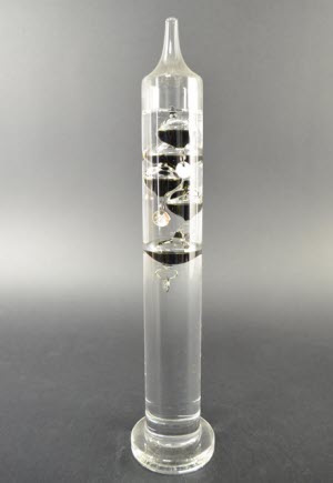 Galileo Thermometer 28 cm, Zwart