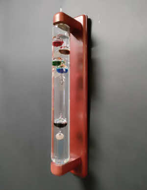 Galileo Thermometer 46 cm, Mahonie