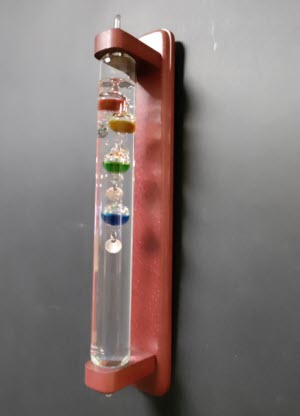 Galileo Thermometer 35 cm, Mahonie