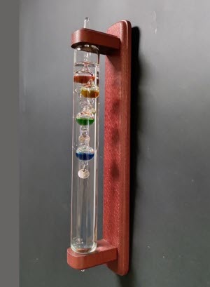 Galileo Thermometer 35 cm, Mahonie