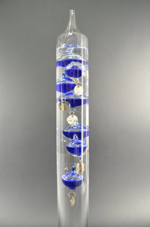 Galileo Thermometer 52 cm, Blauw